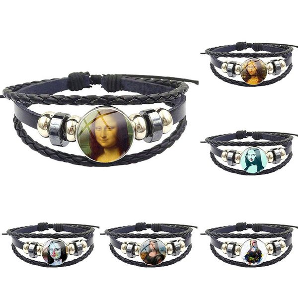 charm bracelets for girls gift vintage fashion glass black leather bracelet bangles jewelry handmade mona lisa, Golden;silver
charm bracelets for girls gift vintage fashion glass black leather bracelet bangles jewelry handmade mona lisa, Golden;silver