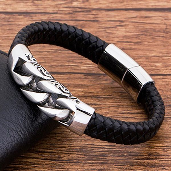charm rope black leather men bracelet magnetic stainless steel braided punk rock male bracelets jewelry gift for boyfriend, Red;blue
charm rope black leather men bracelet magnetic stainless steel braided punk rock male bracelets jewelry gift for boyfriend, Red;blue