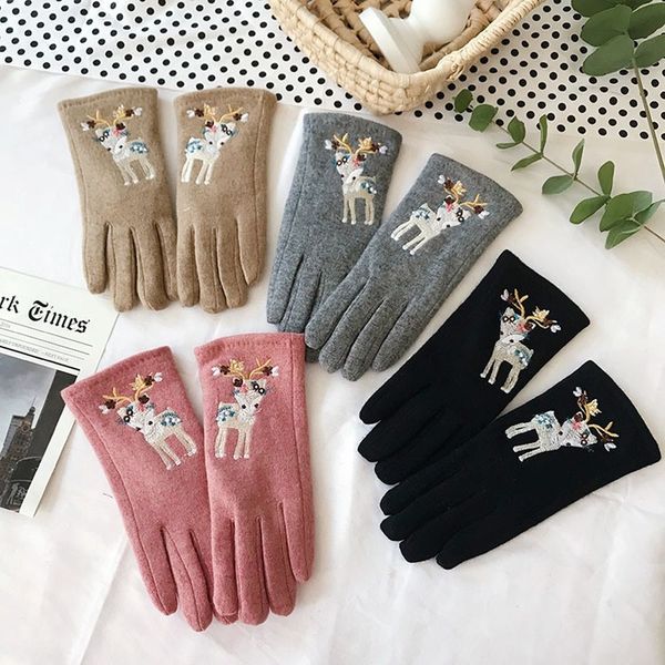 five fingers gloves winter christmas embroidered elk woman warm thicken gifts touch screen five-finger cashmere ladies girls agl300, Blue;gray
five fingers gloves winter christmas embroidered elk woman warm thicken gifts touch screen five-finger cashmere ladies girls agl300, Blue;gray