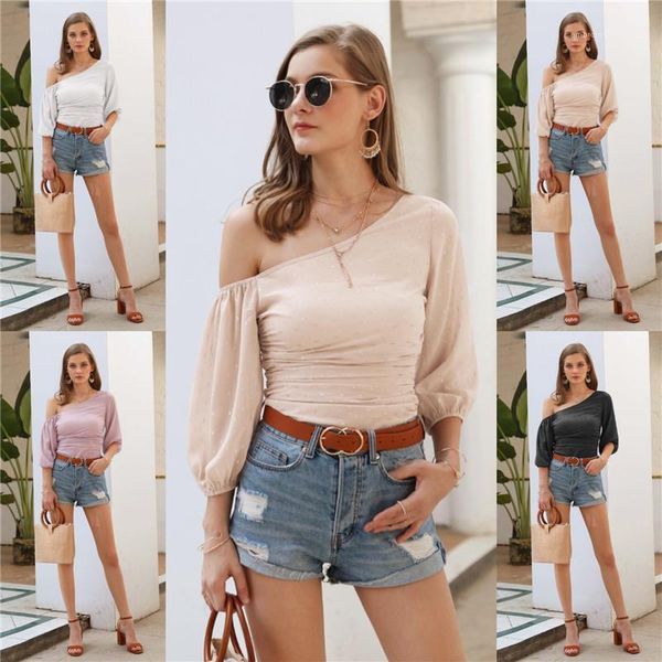 fashion womens chiffon long sleeve tees female pure color clothes ladies off the shoulder t shirt, White
fashion womens chiffon long sleeve tees female pure color clothes ladies off the shoulder t shirt, White