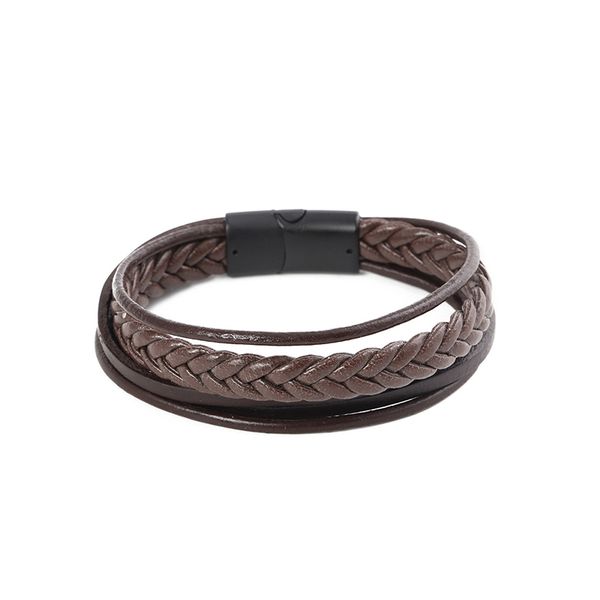trendy genuine leather bracelet men multilayer braided rope magnet clasp bracelets men armband homme jewelry, Black
trendy genuine leather bracelet men multilayer braided rope magnet clasp bracelets men armband homme jewelry, Black