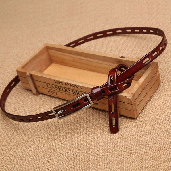 genuine leather belts for women narrow head layer cowhide casual wild hollow knotted thin belt simple skirt gift thin belts, Black;brown
genuine leather belts for women narrow head layer cowhide casual wild hollow knotted thin belt simple skirt gift thin belts, Black;brown