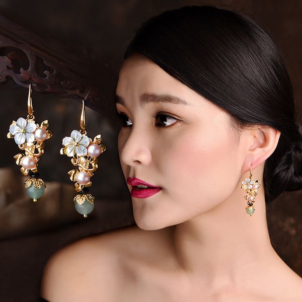 boeycjr ethnic vintage freshwater pearl stone bead dangle earrings fashion jewelry drop shell flower earrings for women 200923, Silver
boeycjr ethnic vintage freshwater pearl stone bead dangle earrings fashion jewelry drop shell flower earrings for women 200923, Silver