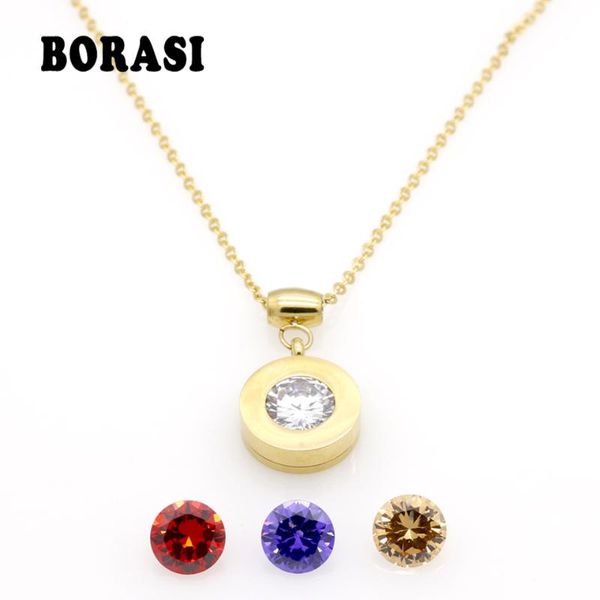 4 stone gold color women trendy interchange crystal stone necklaces stainless steel jewelry pendant necklace, Silver
4 stone gold color women trendy interchange crystal stone necklaces stainless steel jewelry pendant necklace, Silver