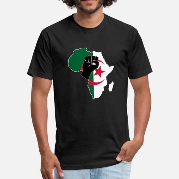algeria flag t shirt men fit cotton o neck basic solid fit funny summer style pictures