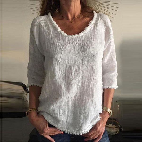 women's blouses & shirts cotton tassel three quarter sleeve blouse white loose o-neck female autumn fashion casual office ladies
women's blouses & shirts cotton tassel three quarter sleeve blouse white loose o-neck female autumn fashion casual office ladies