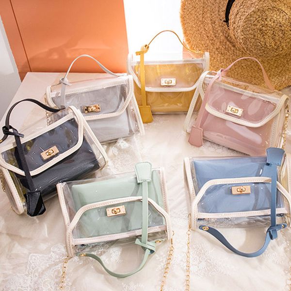 women transparent bag clear pvc jelly small tote messenger crossbody shoulder bags female handbags party 2pcs/set 
women transparent bag clear pvc jelly small tote messenger crossbody shoulder bags female handbags party 2pcs/set