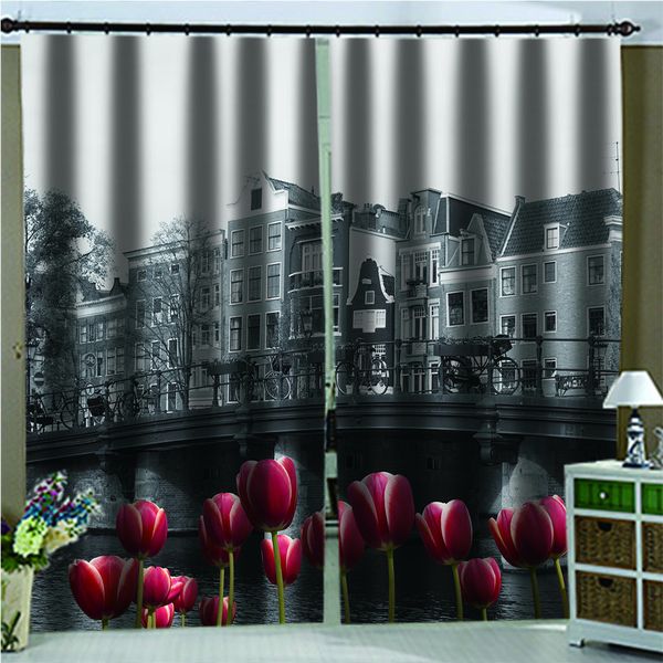 customized size luxury blackout 3d window curtains for living room city building bridge tulip decoration curtains
customized size luxury blackout 3d window curtains for living room city building bridge tulip decoration curtains