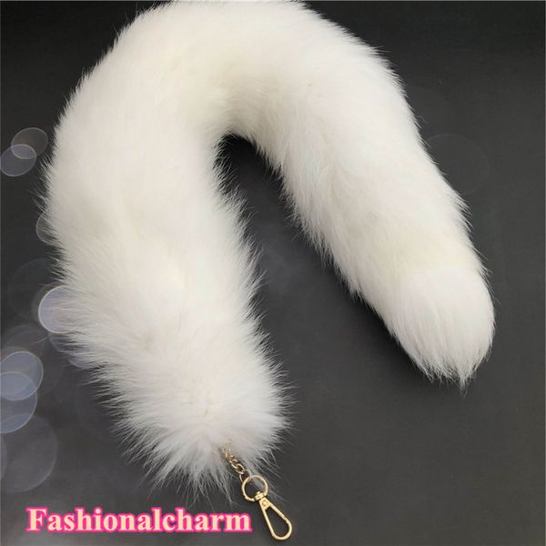 70cm/27.5" long real genuine white fox fur tail cosplay toys handbag car phone keychain pendant tassels, Silver
70cm/27.5" long real genuine white fox fur tail cosplay toys handbag car phone keychain pendant tassels, Silver