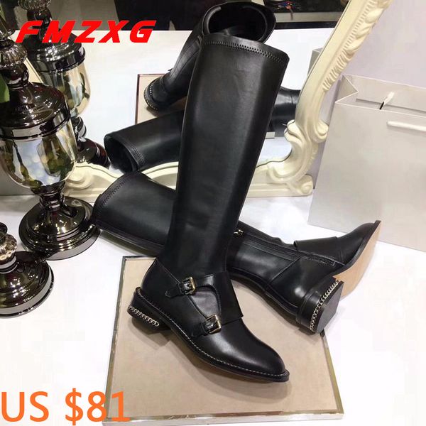 boots r super quality genuine leather motorcycle brand knee high boot fashion buckle, Black
boots r super quality genuine leather motorcycle brand knee high boot fashion buckle, Black