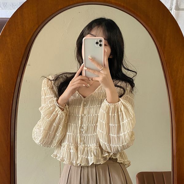 autumn sweet style chiffon v-neck crop korean clothes fashion brand blouse women long sleeve shirts new blusas mujer de moda, White
autumn sweet style chiffon v-neck crop korean clothes fashion brand blouse women long sleeve shirts new blusas mujer de moda, White