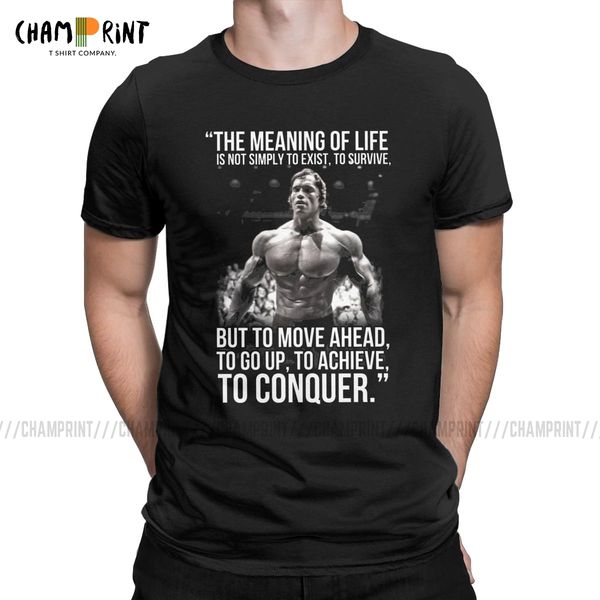 men arnold schwarzenegger t-shirt arnie conquer t shirts the meaning of life training lifting bodybuilding muscle funny tees
men arnold schwarzenegger t-shirt arnie conquer t shirts the meaning of life training lifting bodybuilding muscle funny tees