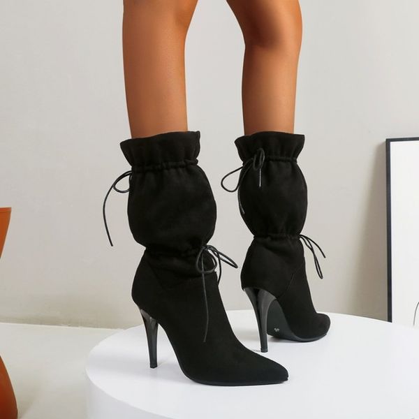 autumn and winter new style high heels knee-length mid boots party lace women's boots black red brown plus size 34-45
autumn and winter new style high heels knee-length mid boots party lace women's boots black red brown plus size 34-45