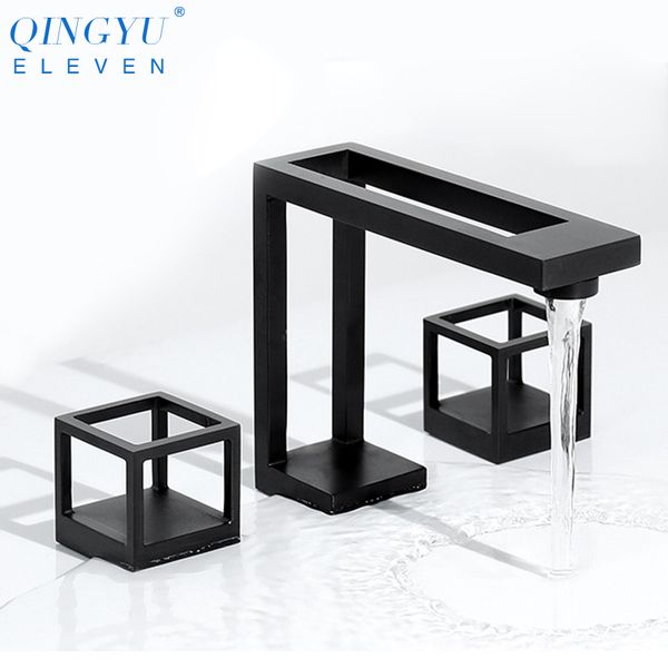qingyu eleven nordic bathroom basin faucet black solid brass and cold water dual holder three-hole basin faucet
qingyu eleven nordic bathroom basin faucet black solid brass and cold water dual holder three-hole basin faucet