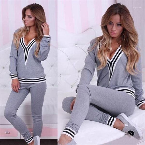autumn womens designer tracksuits min solid color deep v neck fashion suits womens 2020 luxury designer clothes, Gray
autumn womens designer tracksuits min solid color deep v neck fashion suits womens 2020 luxury designer clothes, Gray
