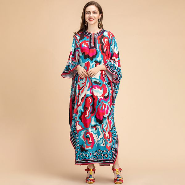 ashion runway plus size loose long dress women batwing sleeve abstract printing knitting elastic maxi dress, Black
ashion runway plus size loose long dress women batwing sleeve abstract printing knitting elastic maxi dress, Black