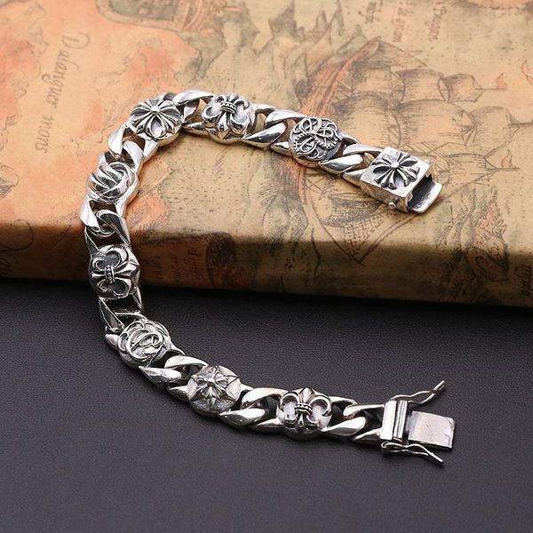 Personalize 925 sterling silver jewelry vintage American antique silver hand-made designer thick link crosses bracelets for men
Personalize 925 sterling silver jewelry vintage American antique silver hand-made designer thick link crosses bracelets for men