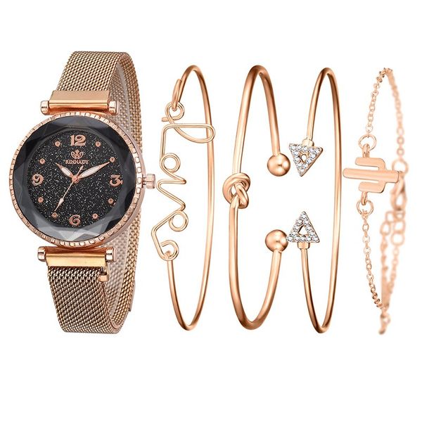 5pc/set luxury women watches bracelet starry sky magnet watch ladies fashion quartz watch set female wristwatch relogio feminino, Slivery;brown
5pc/set luxury women watches bracelet starry sky magnet watch ladies fashion quartz watch set female wristwatch relogio feminino, Slivery;brown