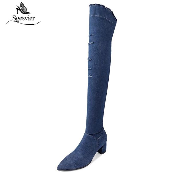 sgesvier women blue denim boots over the knee thigh high boots knee 2020 high heels thick heel women shoes jeans boot ox490, Black
sgesvier women blue denim boots over the knee thigh high boots knee 2020 high heels thick heel women shoes jeans boot ox490, Black