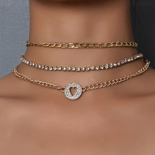 chokers women fashion crystal heart choker necklace for gold color multilayer clavicle chain trendy party jewelry gifts, Golden;silver
chokers women fashion crystal heart choker necklace for gold color multilayer clavicle chain trendy party jewelry gifts, Golden;silver