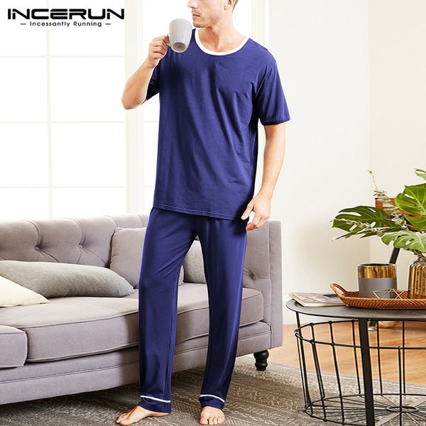 incerun 2020 men pajamas sets solid color short sleeve o neck long pants soft comfortable homewear nightwear sleepwear sets, Black;brown
incerun 2020 men pajamas sets solid color short sleeve o neck long pants soft comfortable homewear nightwear sleepwear sets, Black;brown
