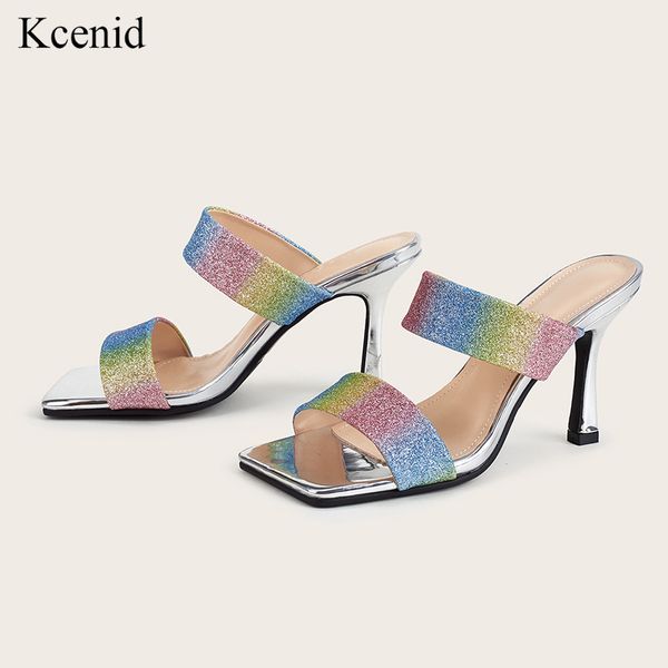 kcenid 2020 summer new colorful glittering bling shoe womens slippers square toe 9cm high heels wedding party sandals slides 42, Black
kcenid 2020 summer new colorful glittering bling shoe womens slippers square toe 9cm high heels wedding party sandals slides 42, Black