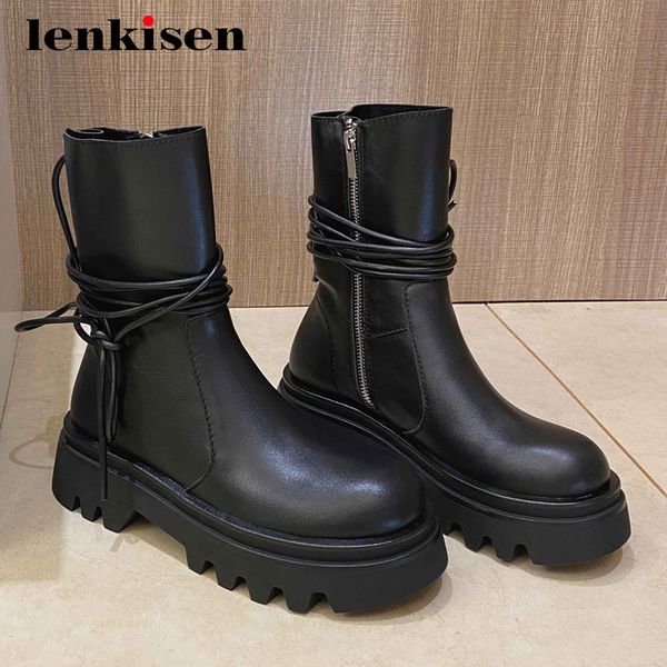 lenkisen 2020 winter new boots large size genuine leather thick high heel round toe zipper punk waterproof mid-calf boots l25, Black
lenkisen 2020 winter new boots large size genuine leather thick high heel round toe zipper punk waterproof mid-calf boots l25, Black