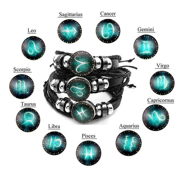luminous 12 constellations leather bracelet zodiac sign with beads charm braided bracelets punk for boys men jewelry accessories
luminous 12 constellations leather bracelet zodiac sign with beads charm braided bracelets punk for boys men jewelry accessories