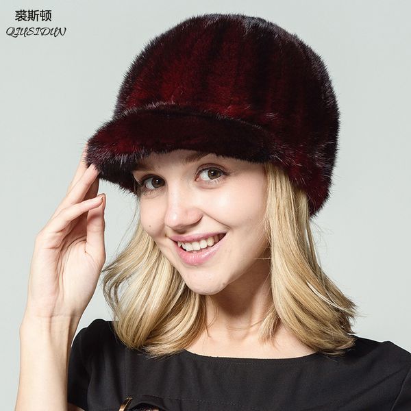 real mink hat women natural ermine 2020 new high-quality female lady winter hat cap peaked cap russian fur hats for women, Blue;gray
real mink hat women natural ermine 2020 new high-quality female lady winter hat cap peaked cap russian fur hats for women, Blue;gray