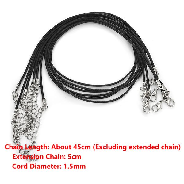 50pcs 45mm braided adjustable black leather rope wax cord diy handmade necklace pendant lobster clasp string cord jewelry chains
50pcs 45mm braided adjustable black leather rope wax cord diy handmade necklace pendant lobster clasp string cord jewelry chains