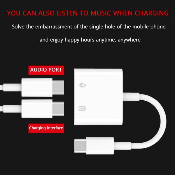 2 in 1 type c adapter audio and charger splitter 3a fast charging hifi music male to 2 type-c female port for all smartphone
2 in 1 type c adapter audio and charger splitter 3a fast charging hifi music male to 2 type-c female port for all smartphone