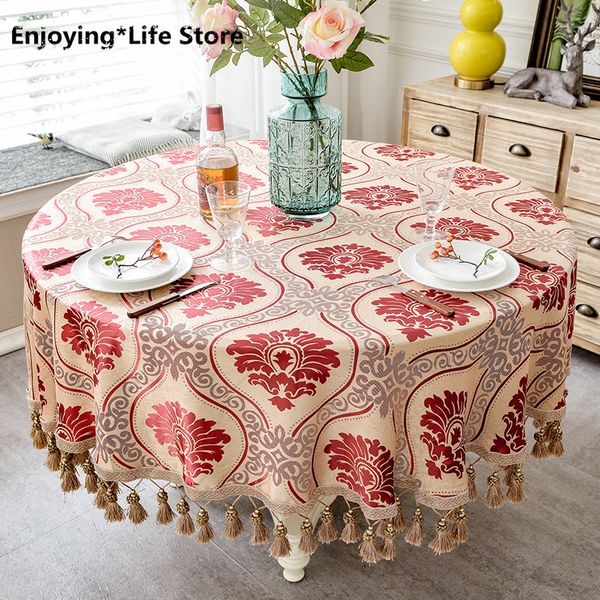 table cloth european style luxury jacquard tablecloth with tassel for wedding birthday party round cover desk home decor
table cloth european style luxury jacquard tablecloth with tassel for wedding birthday party round cover desk home decor