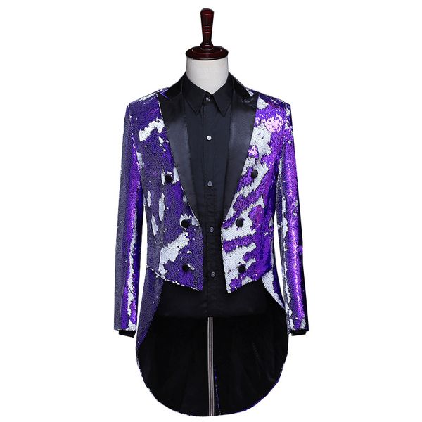 mens purple sequin blazer jacket wedding groom prom glitter tailcoat suit blazer men dj nightclub stage host singer homme, White;black
mens purple sequin blazer jacket wedding groom prom glitter tailcoat suit blazer men dj nightclub stage host singer homme, White;black