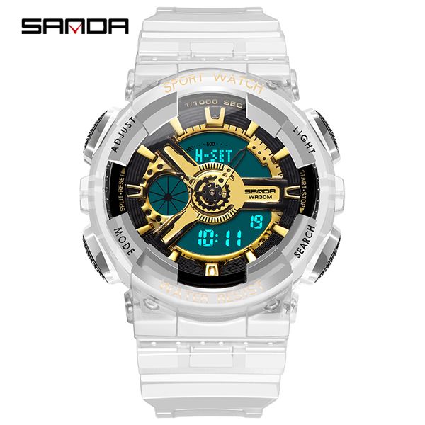 sanda 298 892 lover sports watch couple multi-function waterproof digital quartz dual display watch men women waterproof, Slivery;brown
sanda 298 892 lover sports watch couple multi-function waterproof digital quartz dual display watch men women waterproof, Slivery;brown