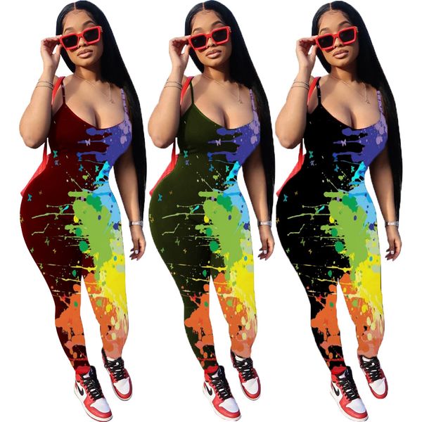 ck6611 2020 european and american fashion new women's graffiti printed sling plus size skinny jumpsuit, Black;white
ck6611 2020 european and american fashion new women's graffiti printed sling plus size skinny jumpsuit, Black;white