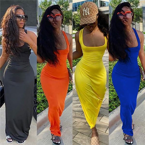 fashion female clothing summer ladies designer pencil dress solid color printed scoop neck sleeveless bandage long dress, Black;gray
fashion female clothing summer ladies designer pencil dress solid color printed scoop neck sleeveless bandage long dress, Black;gray