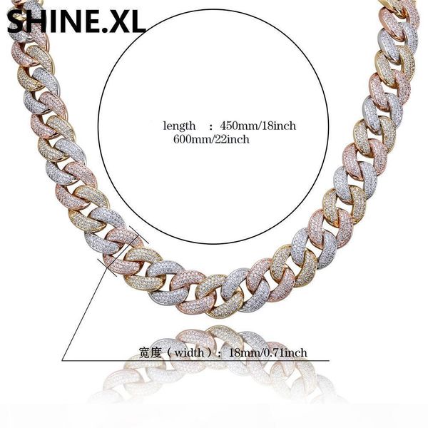 men's 18mm solid heavy iced out zircon miami cuban link necklace choker bling bling hip hop jewelry gold silver chain 18" 22
men's 18mm solid heavy iced out zircon miami cuban link necklace choker bling bling hip hop jewelry gold silver chain 18" 22