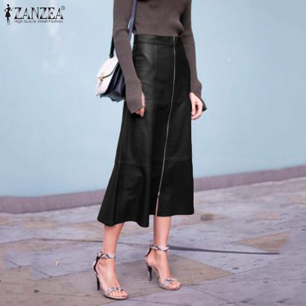 fashion zanzea women high waist skirt casual elegant a-line pu leather skirts ladies work solid vestido zipper jupe skirt, Black
fashion zanzea women high waist skirt casual elegant a-line pu leather skirts ladies work solid vestido zipper jupe skirt, Black