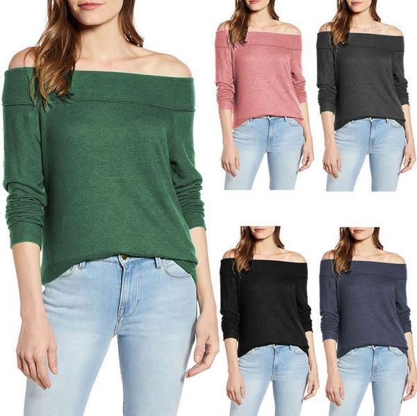 women autumn clothing slash neck women knits sweater casual off shoulder long sleeve solid color pullover new, White
women autumn clothing slash neck women knits sweater casual off shoulder long sleeve solid color pullover new, White
