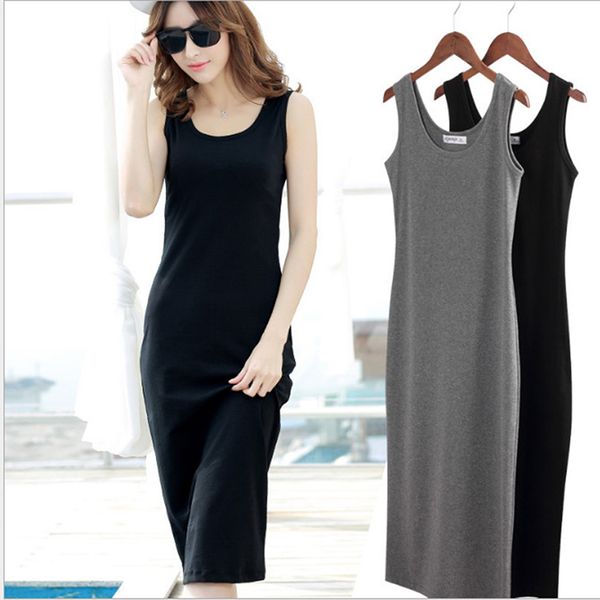 ladies summer style fitness women knee length dresses casual sleeveless dress straight basic dress new, Black;gray
ladies summer style fitness women knee length dresses casual sleeveless dress straight basic dress new, Black;gray