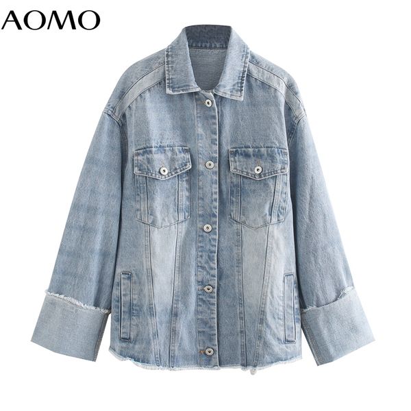 women's jackets aomo 2021 autumn arrival women blue oversized denim jacket coat vintage tassel ladies long sleeve loose 6p25a, Black;brown
women's jackets aomo 2021 autumn arrival women blue oversized denim jacket coat vintage tassel ladies long sleeve loose 6p25a, Black;brown