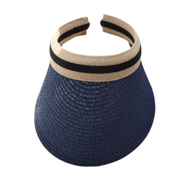 hand-woven raffia sun hat women's sun hat benn holiday travel, Blue;gray 
hand-woven raffia sun hat women's sun hat benn holiday travel, Blue;gray