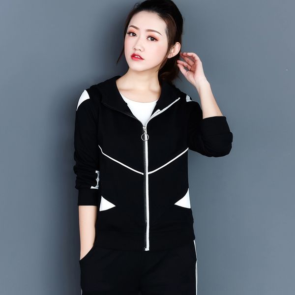 women's 2020 spring coat sweatersweater sweater and autumn new korean style regular color matching hooded high-end temperament coat for, Black
women's 2020 spring coat sweatersweater sweater and autumn new korean style regular color matching hooded high-end temperament coat for, Black