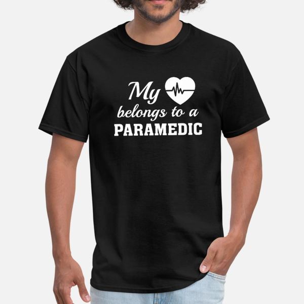 heart belongs paramedic t shirt men create tee shirt o-neck natural famous humor summer style cool shirt