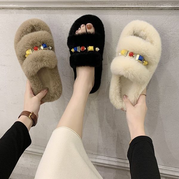 women furry slippers ladies shoes cute plush hair fluffy sandals women's fur slippers warm women design slides, Black
women furry slippers ladies shoes cute plush hair fluffy sandals women's fur slippers warm women design slides, Black