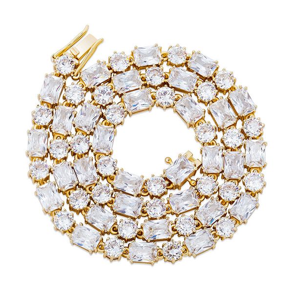 new style 1 row round and square cubic zirconia tennis chain gold silver plated necklace for men women
new style 1 row round and square cubic zirconia tennis chain gold silver plated necklace for men women