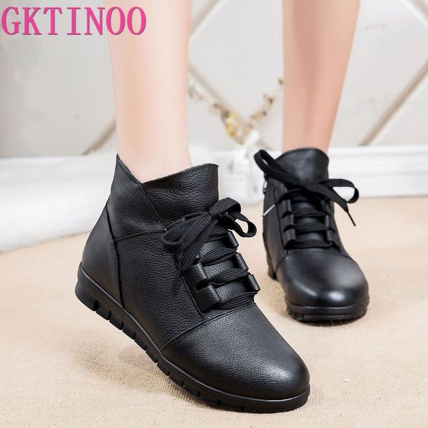 gktinoo women's genuine leather female ladies woman shoes boots lace up plush fur warm winter ankle boots size 35-41, Black
gktinoo women's genuine leather female ladies woman shoes boots lace up plush fur warm winter ankle boots size 35-41, Black