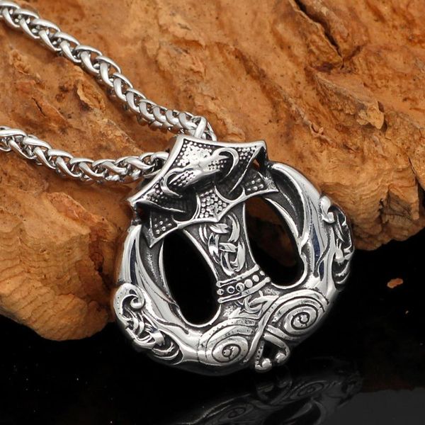 stainless steel vintage viking odin raven raytheon hammer pendant necklace punk rock biker necklaces jewelry for him, Silver
stainless steel vintage viking odin raven raytheon hammer pendant necklace punk rock biker necklaces jewelry for him, Silver