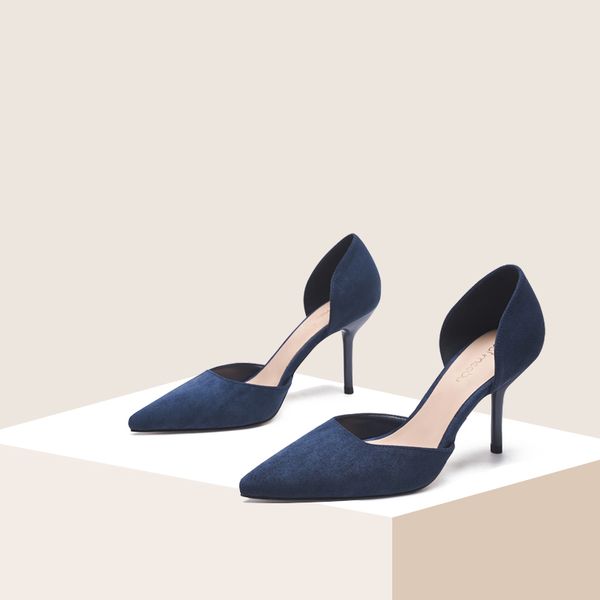 thin heeled pointed toe high heels women spring new model blue 5cm hipster girl's hollow semi-high heeled single shoes women, Black
thin heeled pointed toe high heels women spring new model blue 5cm hipster girl's hollow semi-high heeled single shoes women, Black