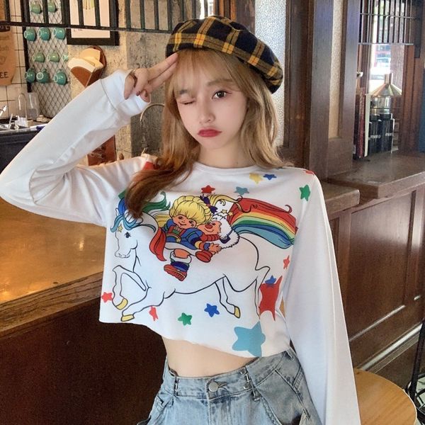 women's thin round neck 2020 spring and autumn new short loose korean sweater printed cartoon sweater fashion jjuvj, Black
women's thin round neck 2020 spring and autumn new short loose korean sweater printed cartoon sweater fashion jjuvj, Black